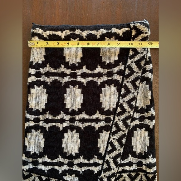 Free People Black Grey Knit Mini Skirt Size XS Wrapped In You Blanket Combo Cute - Picture 3 of 9